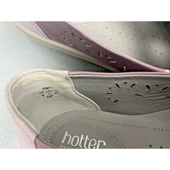 HOTTER Rimini Purple Women's  Leather Loafer Comfort Slip On Shoes, Size 11 - Picture 14 of 16